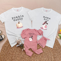 Personalized Halloween Family Matching Tees for Adults and Kids Pumpkin Boo Costume Set Soft Cotton for Fall Season