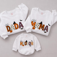 Personalized Halloween Family Sweatshirt and Romper, First Halloween Matching Outfit, Spooky Season