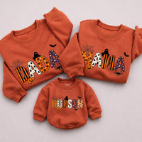 Personalized Halloween Family Sweatshirt and Romper, First Halloween Matching Outfit, Spooky Season