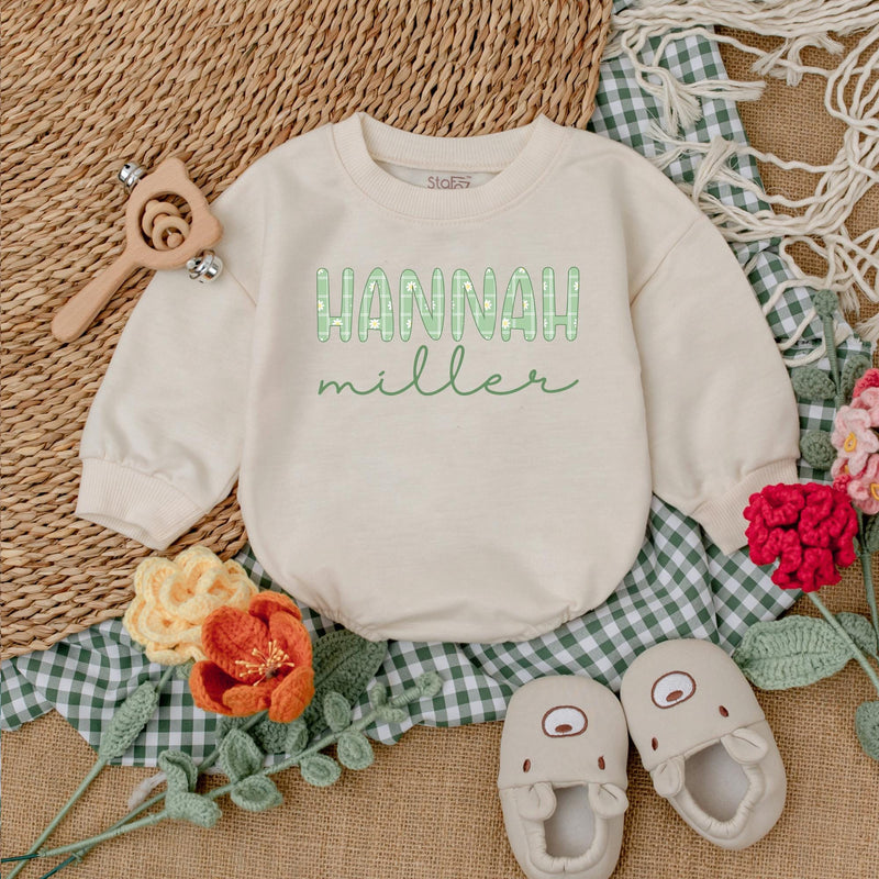 Personalized Hannah Miller Daisy Romper Baby Girl Outfit Newborn Spring Clothes Gift Cotton Soft Coming Home Outfit