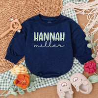 Personalized Hannah Miller Daisy Romper Baby Girl Outfit Newborn Spring Clothes Gift Cotton Soft Coming Home Outfit