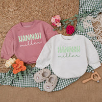 Personalized Hannah Miller Daisy Romper Baby Girl Outfit Newborn Spring Clothes Gift Cotton Soft Coming Home Outfit