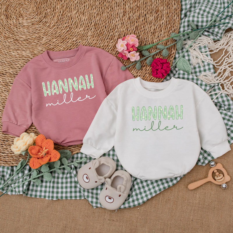Personalized Hannah Miller Daisy Romper Baby Girl Outfit Newborn Spring Clothes Gift Cotton Soft Coming Home Outfit