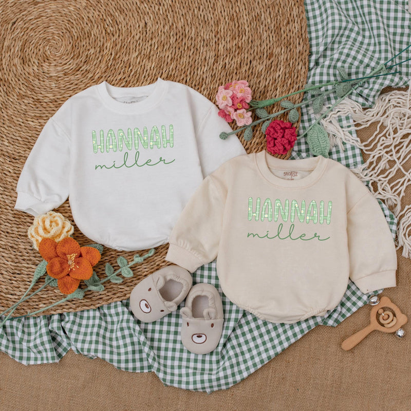 Personalized Hannah Miller Daisy Romper Baby Girl Outfit Newborn Spring Clothes Gift Cotton Soft Coming Home Outfit
