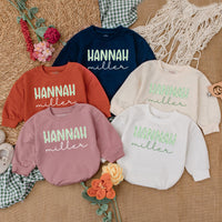 Personalized Hannah Miller Daisy Romper Baby Girl Outfit Newborn Spring Clothes Gift Cotton Soft Coming Home Outfit