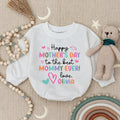 Personalized Happy Mother's Day Baby Romper with Custom Name, Soft Cotton Bodysuit, Whimsical Pastel Colors, Sweet Holiday Gift for Mommy
