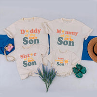 Personalized 'Here Comes the Little Son' Matching Family Shirts – Custom Summer Tees for Baby, Mom, Dad, and Sister – Soft Cotton Outfit
