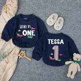 Personalized Hole in One First Birthday Outfit for Baby Girl, Pink Golf Themed Romper with Name, Fun Cake Smash Party Gift