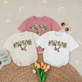 Personalized Hudson Baby Romper with Mallard Duck Design Rustic Gingham Pattern Southern Boys Hunting Outfit Soft Cotton Gift Idea