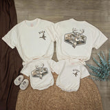 Personalized Hunting Family Shirts with Deer and Duck Graphics Custom Names Matching Dad and Baby Boy Outfit Rustic Outdoor Theme