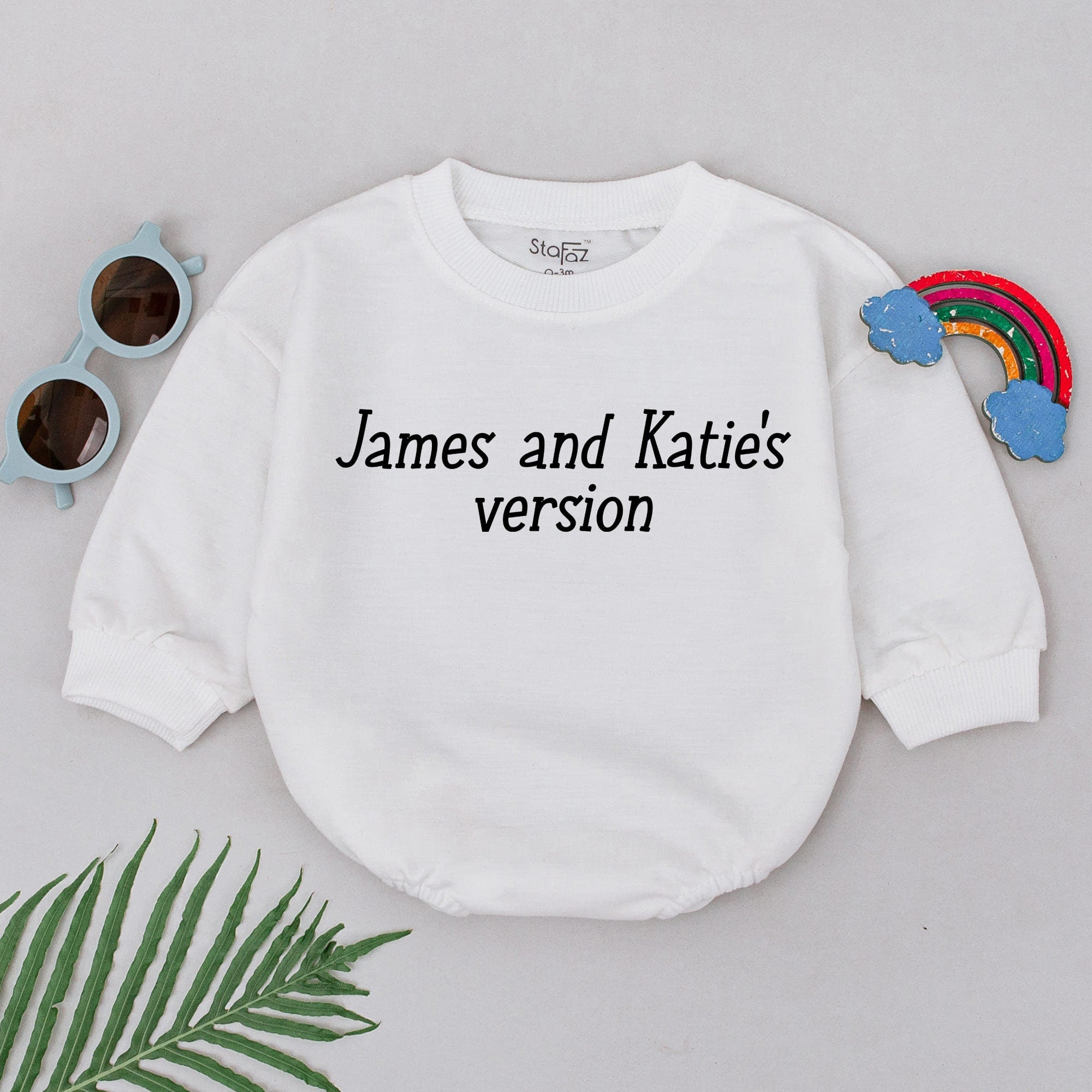Personalized James and Katie's Version Romper Baby Gift Soft Cotton Newborn Outfit Perfect for Baby Showers Infant Girl Boy Clothes