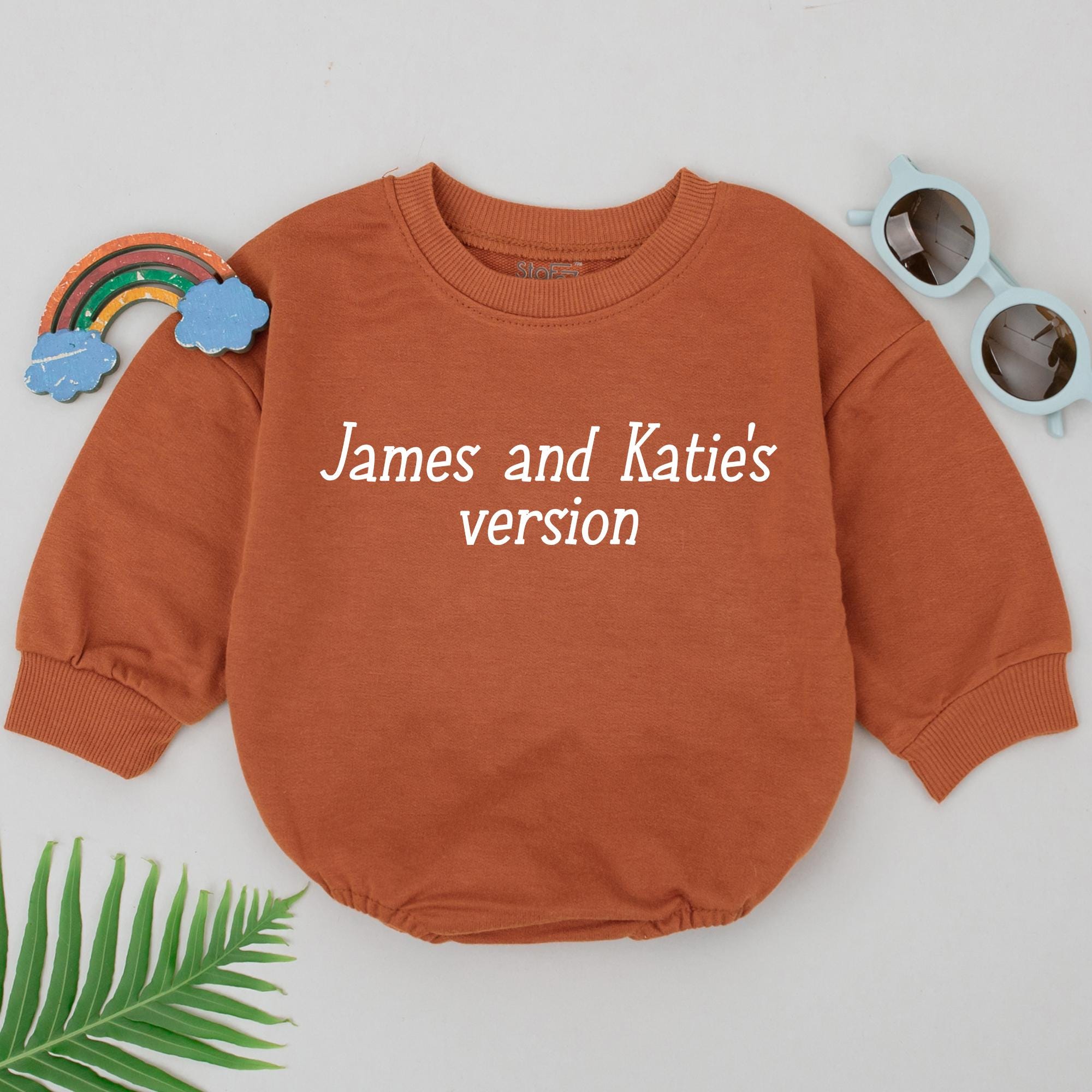 Personalized James and Katie's Version Romper Baby Gift Soft Cotton Newborn Outfit Perfect for Baby Showers Infant Girl Boy Clothes