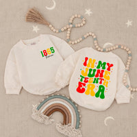 Personalized Juneteenth Baby Romper 1865 Freedom Day Outfit Custom Name Retro Red Yellow Green Design Infant Toddler Holiday Gift