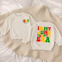 Personalized Juneteenth Baby Romper 1865 Freedom Day Outfit Custom Name Retro Red Yellow Green Design Infant Toddler Holiday Gift