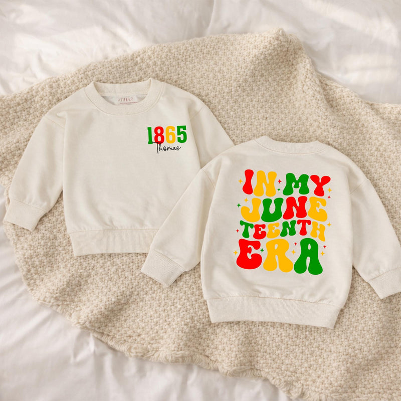 Personalized Juneteenth Baby Romper 1865 Freedom Day Outfit Custom Name Retro Red Yellow Green Design Infant Toddler Holiday Gift