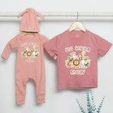 Personalized Jungle Animal Kids Outfit Set, Big Sister Little Brother Matching Shirt & Romper, Soft Cotton Baby & Toddler Gift for Any Season