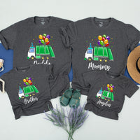 Personalized Kids Garbage Truck Birthday Shirt with Balloons and Confetti, Toddler Trash Bash Party Tee, Custom Name Green Truck Design