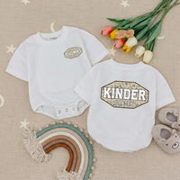 Custom Camo Kindergarten Toddler Tee with Name, Matching Family Back-to-School Shirt, Soft Cotton Kids T-Shirt for Everyday Play