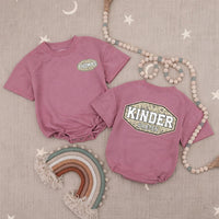 Custom Camo Kindergarten Toddler Tee with Name, Matching Family Back-to-School Shirt, Soft Cotton Kids T-Shirt for Everyday Play