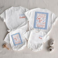 Personalized Lake Crew Matching Family Shirts with Custom Names, Baby Rompers & Kids Tees, Soft Cotton Summer Outfit for Vacations