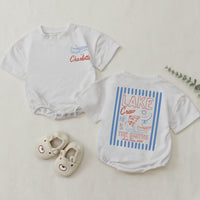 Personalized Lake Crew Matching Family Shirts with Custom Names, Baby Rompers & Kids Tees, Soft Cotton Summer Outfit for Vacations