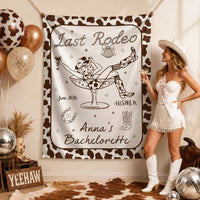 Personalized Last Rodeo Bachelorette Banner, Western Cowgirl Party Decor with Custom Name Date Austin TX, Rustic Disco Bridal Shower Sign