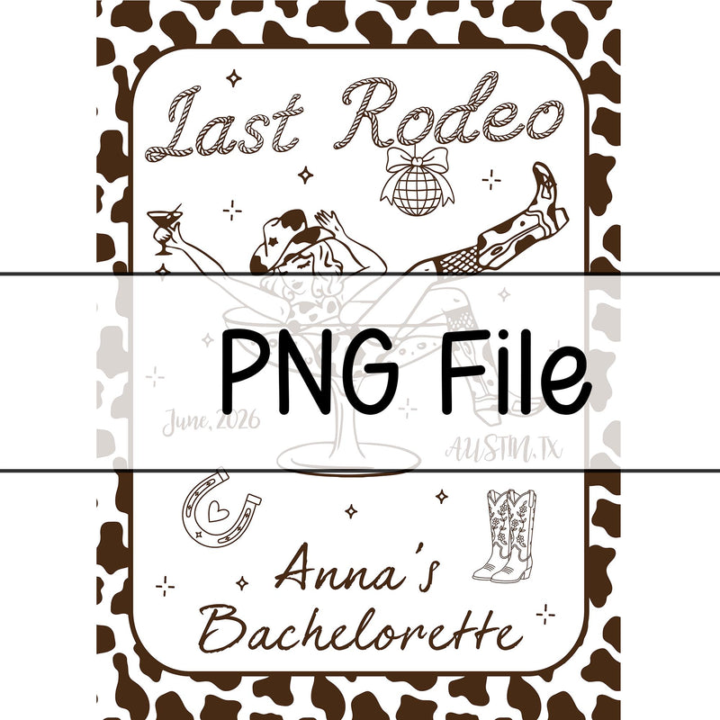 Personalized Last Rodeo Bachelorette Banner, Western Cowgirl Party Decor with Custom Name Date Austin TX, Rustic Disco Bridal Shower Sign