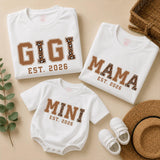 Personalized Leopard Print Gigi Mama Mini Shirt, Gigi Shirt, Gift for Grandma, New Grandma Gift, Grandma and Mimi Matching Outfit