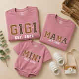 Personalized Leopard Print Gigi Mama Mini Shirt, Gigi Shirt, Gift for Grandma, New Grandma Gift, Grandma and Mimi Matching Outfit