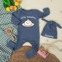 Personalized Little Dumpling Baby Bodysuit with Cute Cartoon Design Soft Cotton Romper Asian Food Theme Newborn Coming Home Gift