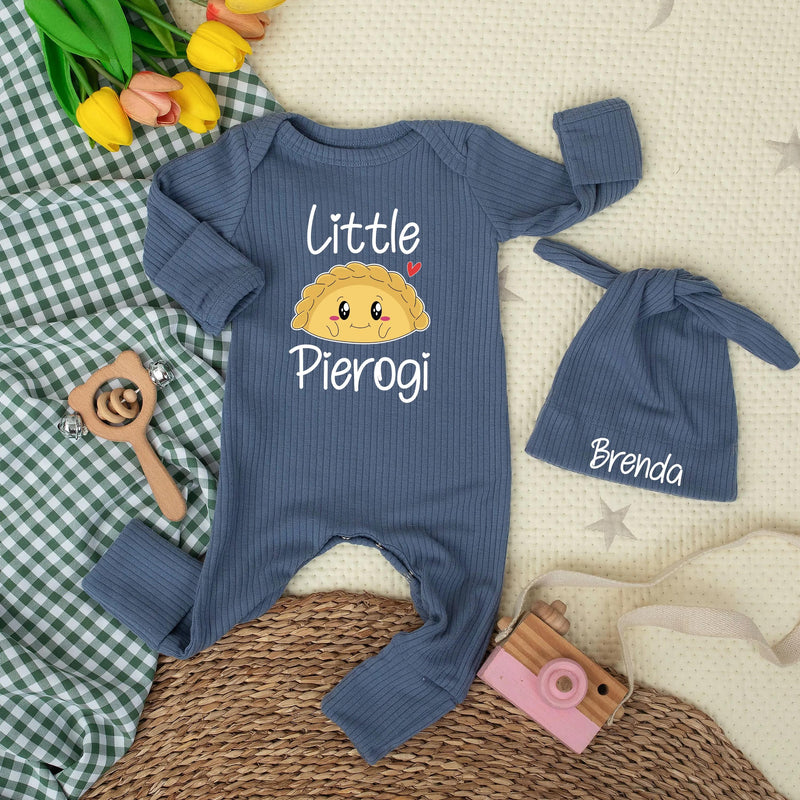 Personalized Little Pierogi Baby Bodysuit with Custom Name Cute Polish Newborn Outfit Adorable Infant Gift Whimsical Coming Home Clothes