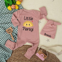 Personalized Little Pierogi Baby Bodysuit with Custom Name Cute Polish Newborn Outfit Adorable Infant Gift Whimsical Coming Home Clothes