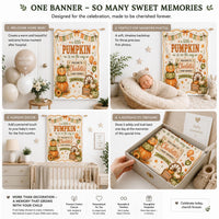 Personalized Little Pumpkin Baby Shower Banner Rustic Fall Party Backdrop Autumn Decor with Name and Date Warm Seasonal Celebration