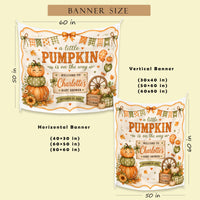 Personalized Little Pumpkin Baby Shower Banner Rustic Fall Party Backdrop Autumn Decor with Name and Date Warm Seasonal Celebration