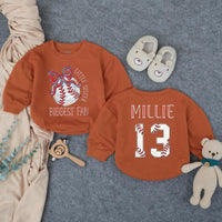 Personalized Little Sister Baseball Romper with Name & Number, Soft Cotton Baby Girl Long Sleeve Outfit, Game Day Newborn Gift for Fall