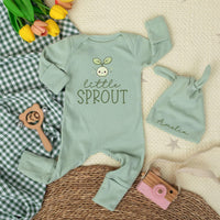 Personalized Little Sprout Baby Bodysuit with Cute Seedling Design Newborn Outfit Soft Cotton Romper Nature-Inspired Garden Baby Gift