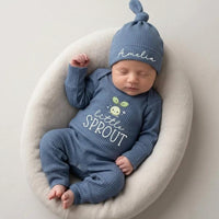 Personalized Little Sprout Baby Bodysuit with Cute Seedling Design Newborn Outfit Soft Cotton Romper Nature-Inspired Garden Baby Gift