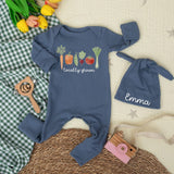 Personalized Locally Grown Baby Bodysuit with Farm Veggie Design Soft Cotton Infant Outfit Unique Garden Baby Shower Gift