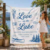 Personalized Love on the Lake Bachelorette Banner Lake Tahoe Party Decor Custom Lake House Weekend Bride Celebration Banner EST 2026
