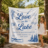 Personalized Love on the Lake Bachelorette Banner Lake Tahoe Party Decor Custom Lake House Weekend Bride Celebration Banner EST 2026