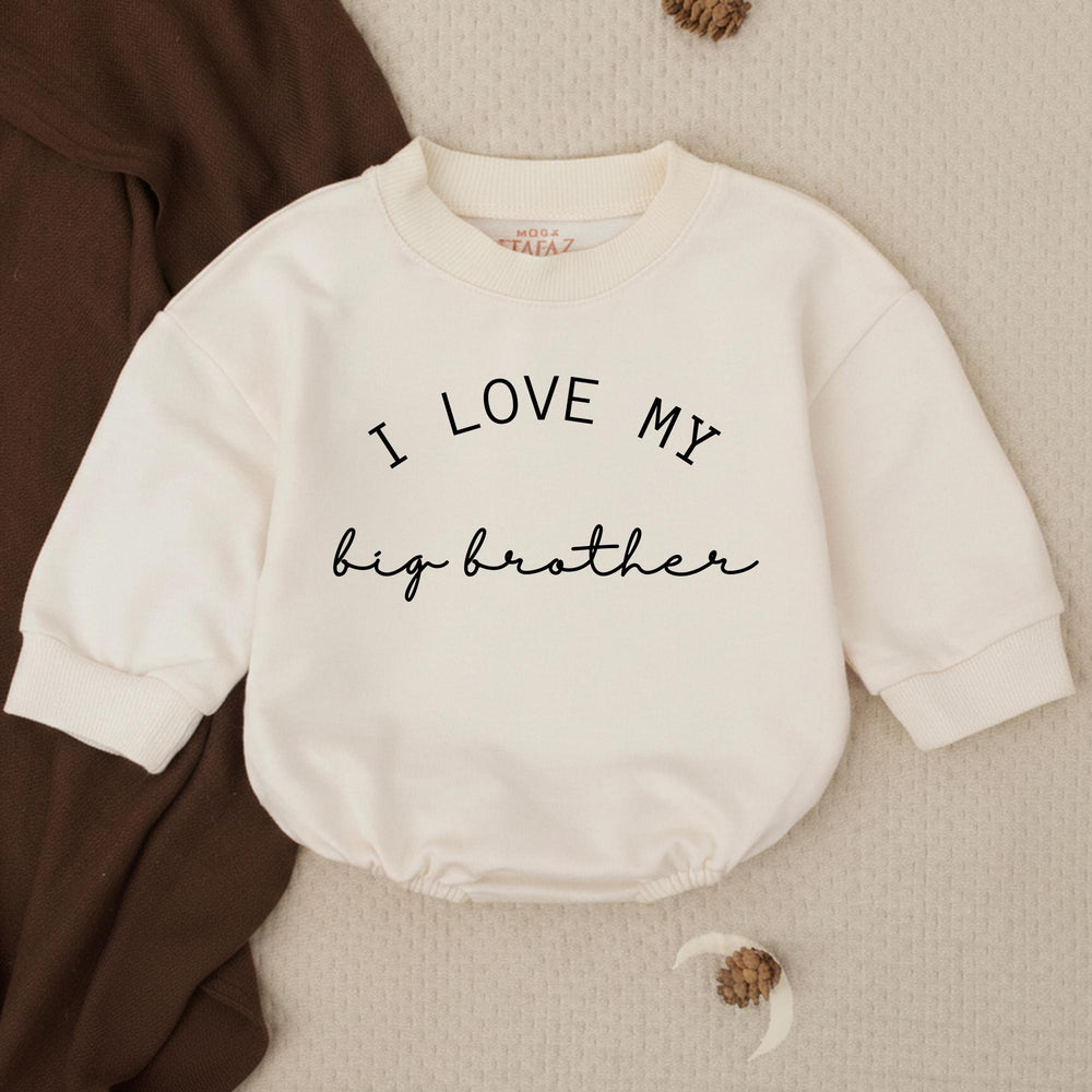 Personalized I Love My Big Brother Romper Baby Bodysuit Gift Idea Soft Comfortable Toddler Outfit Cute Infant Sibling Clothes for Boys or Girls