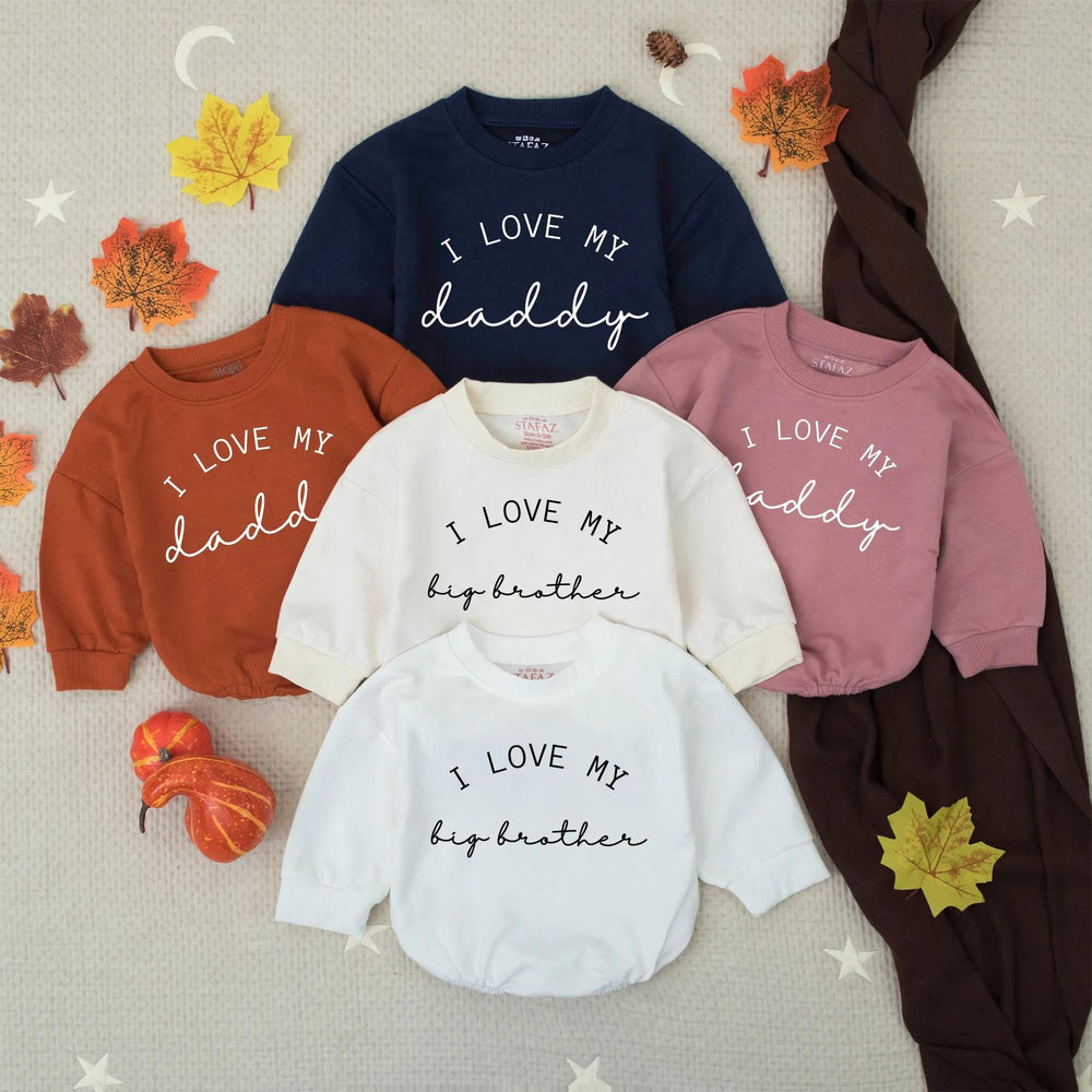Personalized I Love My Big Brother Romper Baby Bodysuit Gift Idea Soft Comfortable Toddler Outfit Cute Infant Sibling Clothes for Boys or Girls
