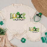 Personalized Lucky Family Shirts Mama and Mini St Patrick's Day Birthday Outfit Matching Shamrock Design Cotton Soft Gift