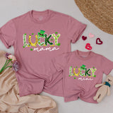 Personalized Lucky Family Shirts Mama and Mini St Patrick's Day Birthday Outfit Matching Shamrock Design Cotton Soft Gift