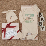 Personalized Mallard Duck Baby Bodysuit with Name, Soft Cotton Newborn Outfit for Hunting-Themed Baby Shower or Coming Home Gift