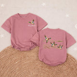 Personalized Mallard Duck Baby Romper with Custom Name, Long Sleeve Hunting Outfit for Baby Boy, Soft Cotton Fall Baby Shower Gift