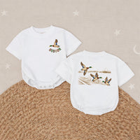 Personalized Matching Family Shirts with Mallard Duck Artwork for Baby Boy, Toddler, Dad, Soft Cotton Outfit for Outdoor Adventures