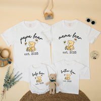 Personalized Mama Bear Papa Bear Baby Bear Matching Family Shirts Cute Teddy Design Cotton Outfit Baby Shower Gift New Mom Announcement