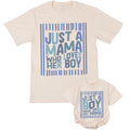 Personalized Mama and Boy Matching Shirts Just a Mama Who Loves Her Boy Outfit Custom Striped Tees Baby Romper Gift for Birthday