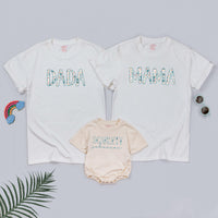 Personalized Mama Dada and Baby Scarlett Matching Floral Shirts, Custom Family Outfits, Soft Cotton Wildflower Tees for Photos or Gifts